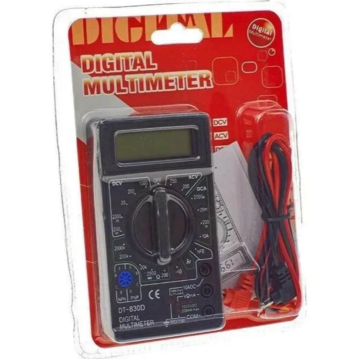 DT-830D Ψηφιακό Πολύμετρο με Μέτρηση AC / DC / Αντίστασης Μαύρο
