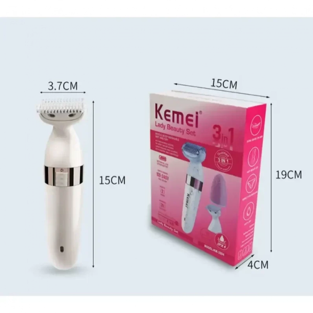 Γυναικεία Ξυριστική Μηχανή 3 σε 1 KEMEI KM-3204