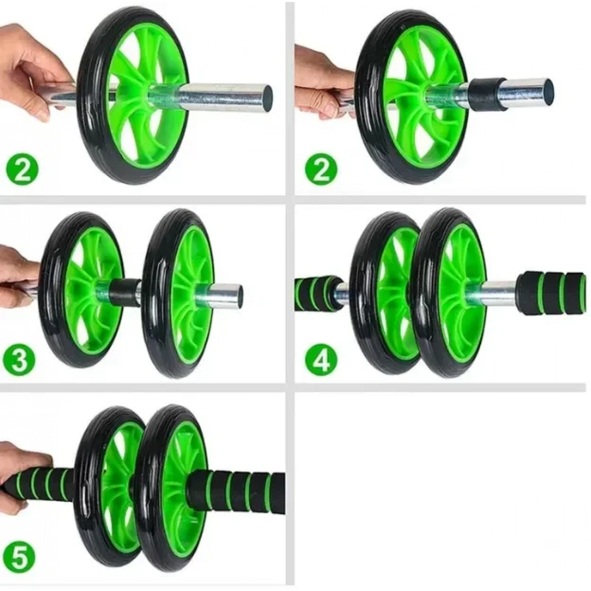 Ρόδα κοιλιακών AB Wheel Μαύρο/Πράσινο GL-55397