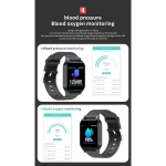 Smartwatch ρολόι T96 με Bluetooth, Μέτρηση Παλμών, Καταγραφή Βημάτων και Ύπνου, Αδιάβροχο IP67 (Μαύρο)