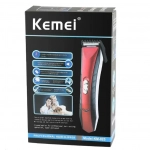 Kemei KM-025 Επαναφορτιζόμενη Κουρευτική Μηχανή Κόκκινηb