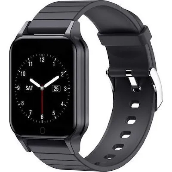 Smartwatch ρολόι T96 με Bluetooth, Μέτρηση Παλμών, Καταγραφή Βημάτων και Ύπνου, Αδιάβροχο IP67 (Μαύρο)