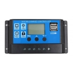 Ρυθμιστής Φόρτισης PWM 20A 12/24V με Οθόνη και Διπλή Θύρα USB
