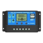 Ρυθμιστής Φόρτισης PWM 20A 12/24V με Οθόνη και Διπλή Θύρα USB