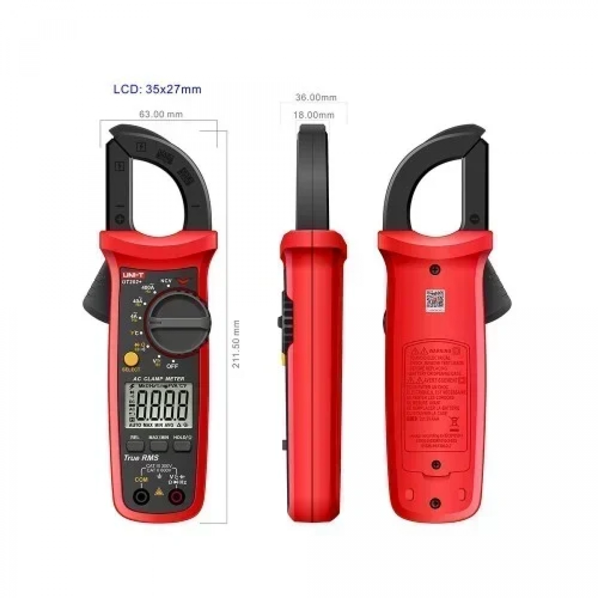 Ψηφιακή Αμπεροτσιμπίδα Autorange True RMS AC/DC Uni-T UT202+