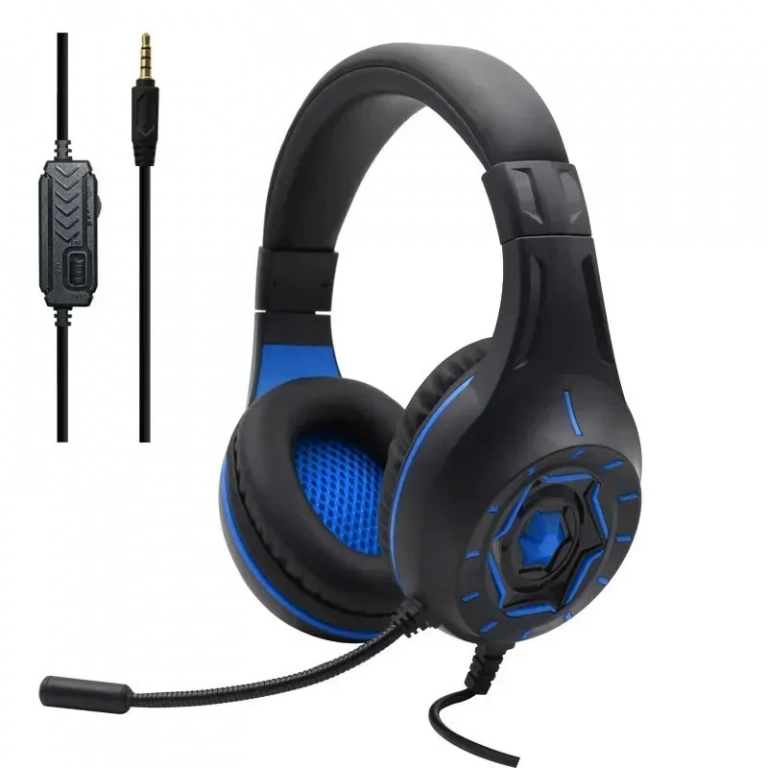 Ενσύρματα Ακουστικά Gaming KOMC S90, σε μπλε/μαύρο χρώμα