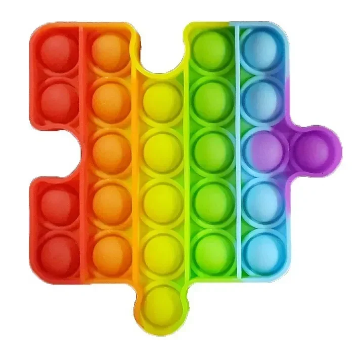 Push Pop It Bubble Fidget Toy Stress Reliever Rainbow Colours Puzzle Tetris