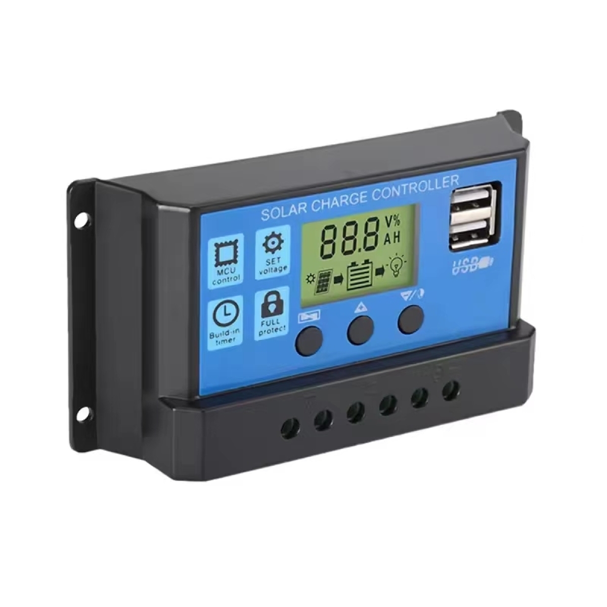 PWM Solar Charge Controller 30A 12V/24V για Ηλιακά Συστήματα, Μπαταρίες Λιθίου & Μολύβδου FD4124 - Image 3