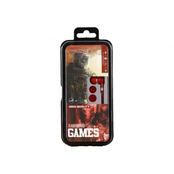 Ενσύρματα Ακουστικά GAMES GM028, σε κόκκινο χρώμα