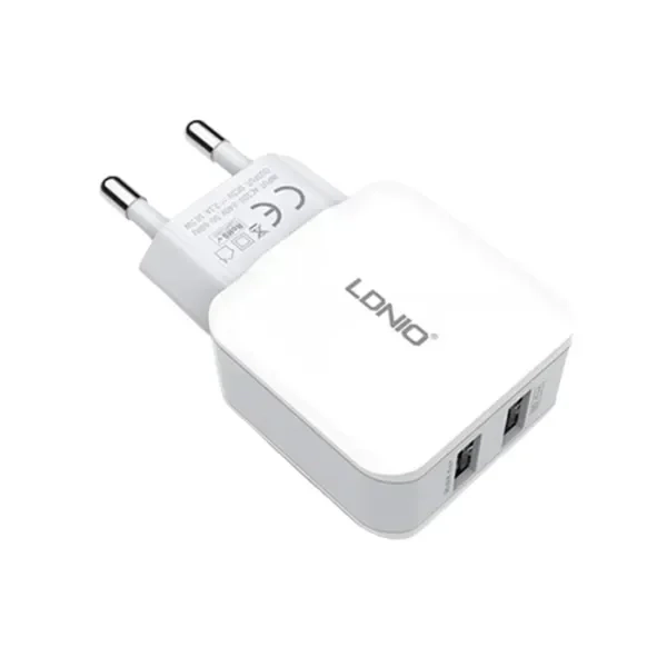 Φορτιστής με δύο θύρες USB για Ios & Android - LDNIO A2202 Dual USB 2.4A - Λευκό