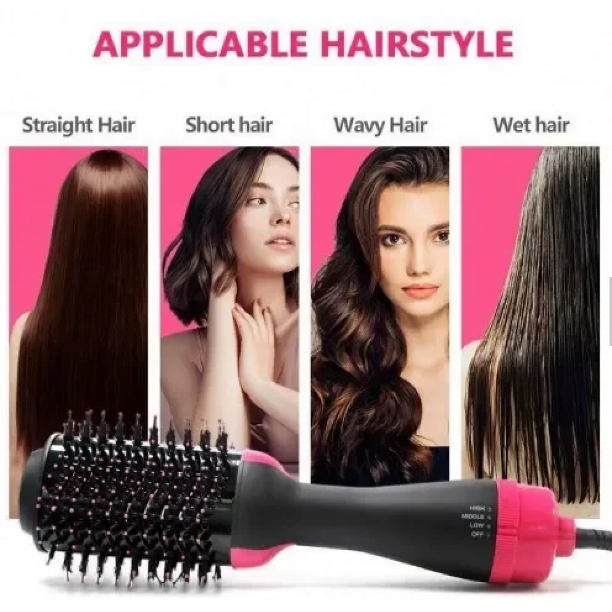 3in1 Πολυλειτουργικό Roller Rotate Styler Comb Hair Hair Volumizer Ισιωτικό Μαλλιών -oem