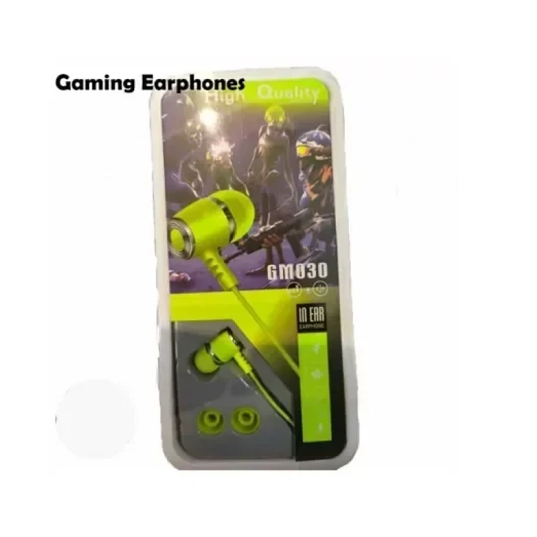 Ενσύρματα Ακουστικά IN EAR GM030, σε λαχανί χρώμα