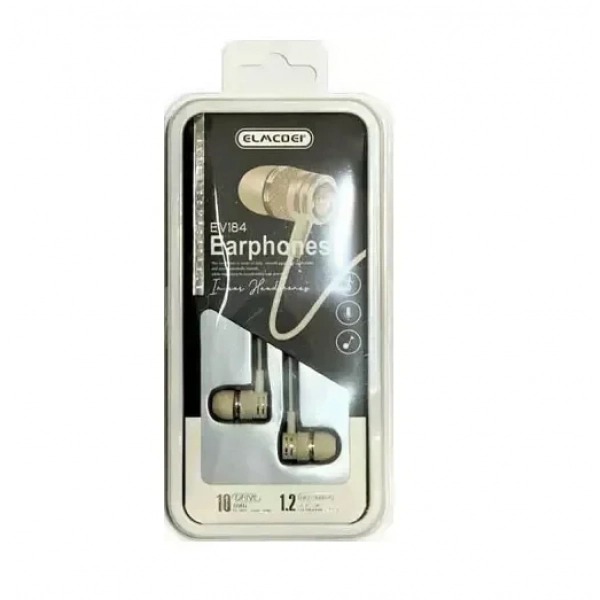 Elmcoei EV184 In-ear Handsfree με Βύσμα 3.5mm Μπεζ