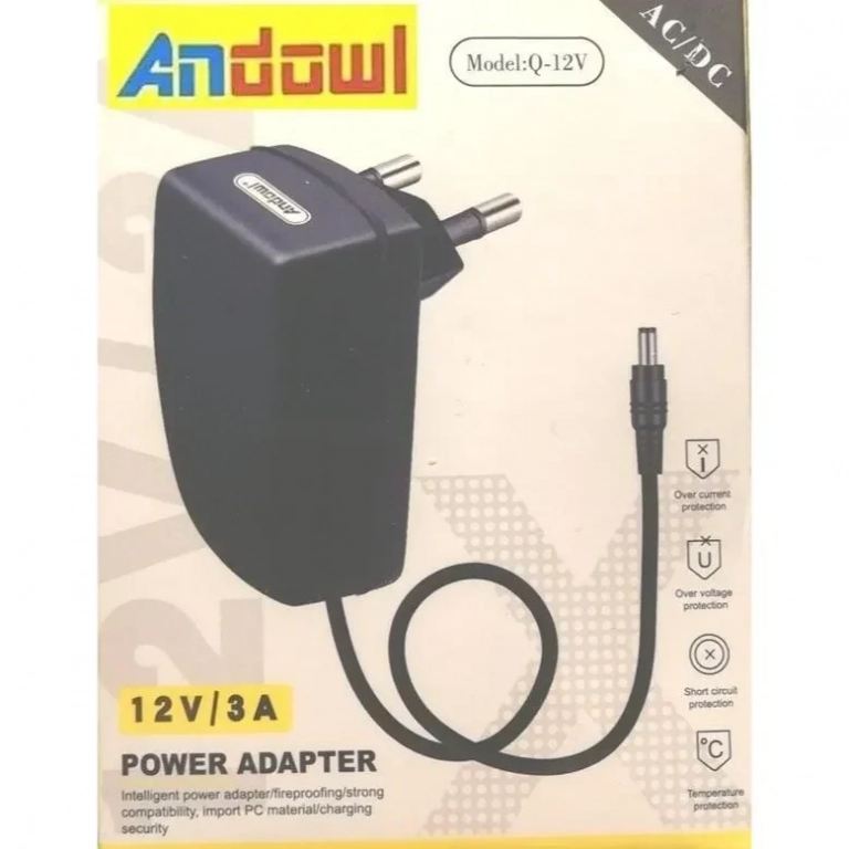 Andowl Q-12V Τροφοδοτικό AC/DC 12V/2A