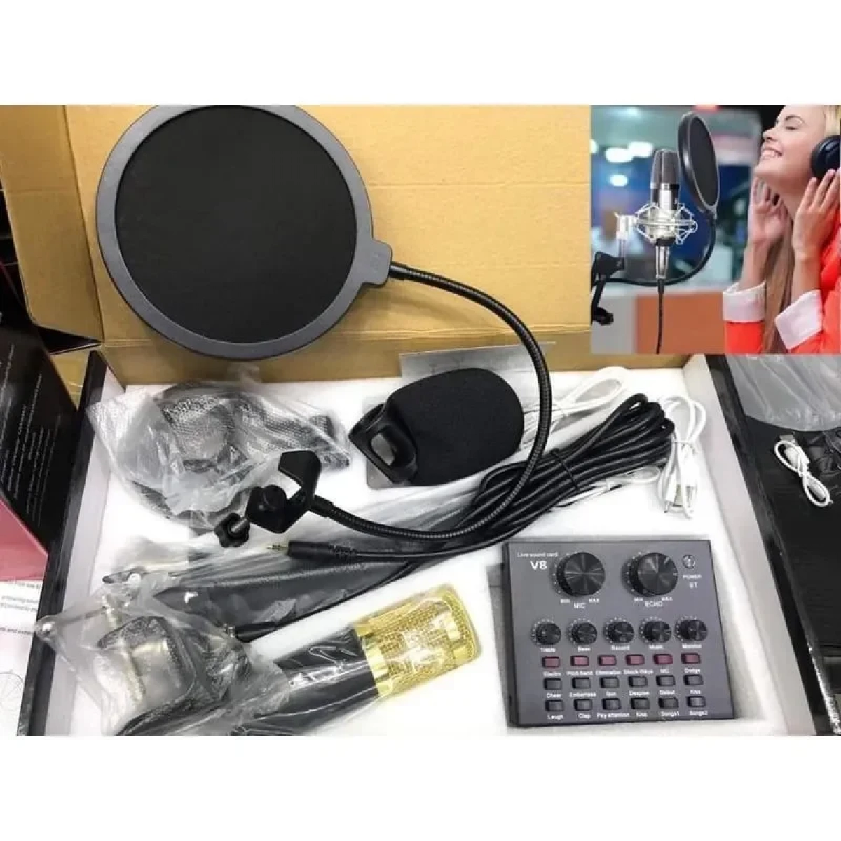 Andowl Σετ Μικρόφωνο Και Κάρτα Ήχου MIC8