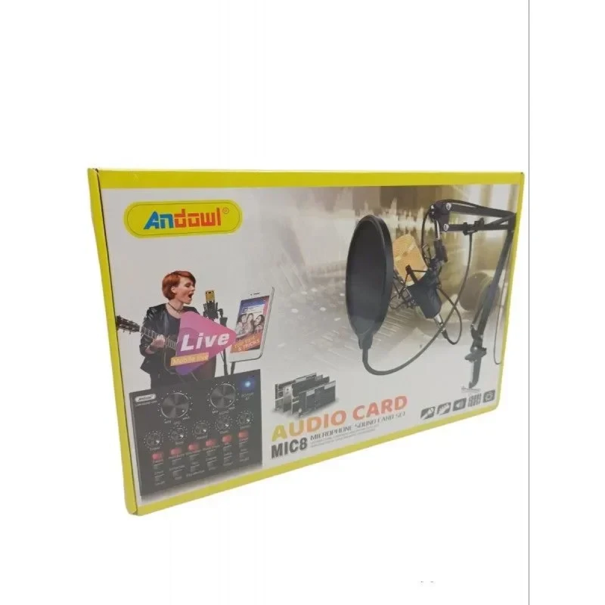 Andowl Σετ Μικρόφωνο Και Κάρτα Ήχου MIC8