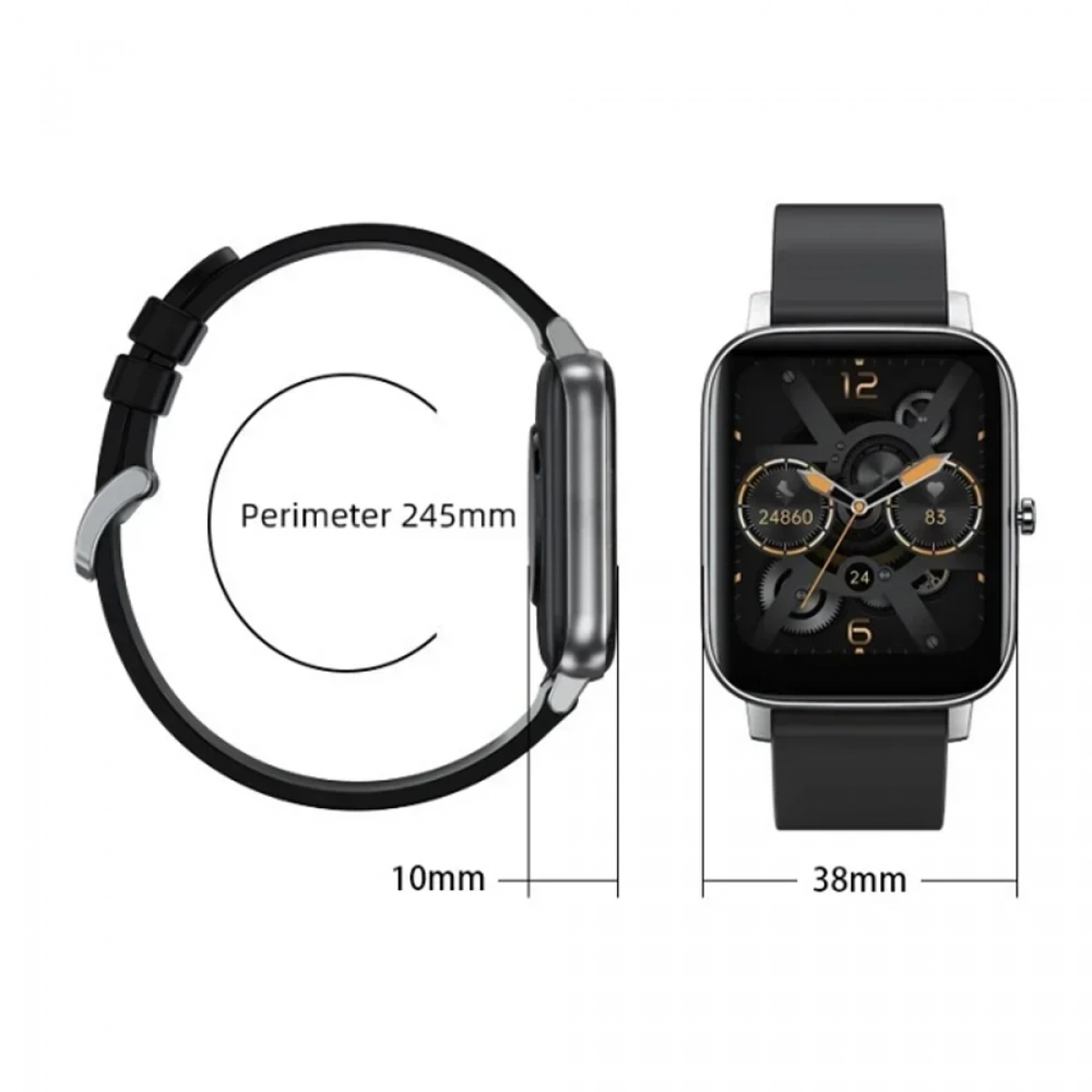 AWEI H6 - Heart Rate Smart Watch Sport Modes IPX67 Waterproof-Μαυρο