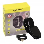 AWEI H6 - Heart Rate Smart Watch Sport Modes IPX67 Waterproof-Μαυρο