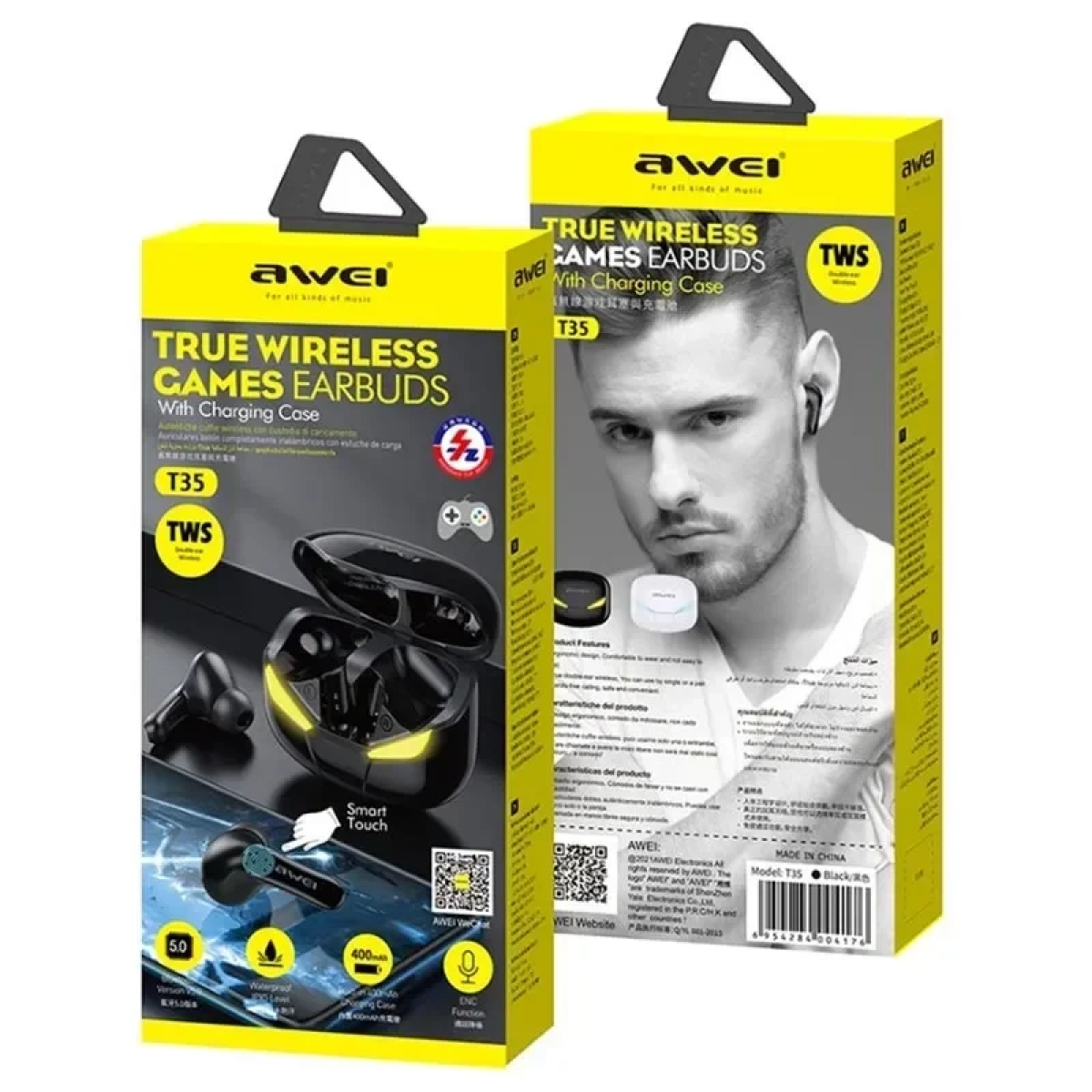 AWEI T35 TWS BLUETOOTH EARPHONES ΜΕ ΒΑΣΗ ΦΟΡΤΙΣΗΣ