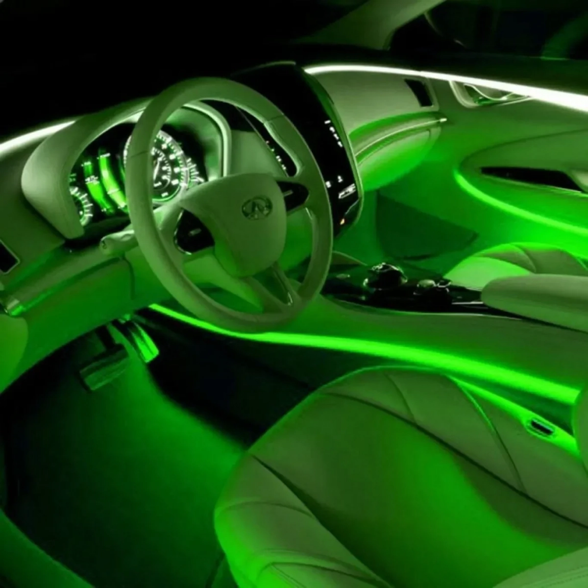 Φώτα Εσωτερικού Χώρου Αυτοκινήτου που Συγχρονίζονται με την Μουσική RGB LED 12V με Τηλεχειρισμό - Σετ 4 τμχ Φωτορυθμικό - Car Atmosphere Light Strips