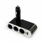 Τριπλή Πρίζα Αυτοκινήτου Andowl Q-JC80 με θύρα USB - Μαύρο