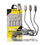 Καλώδιο Φόρτισης Awei CL-970 1.2m 3σε1 Micro USB - USB Type-C - Lightning Fast Charging, σε ασημί χρώμα