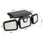 Τριπλός ηλιακός προβολέας LED με 74 smd με ανιχνευτή κίνησης JY-1725A OEM