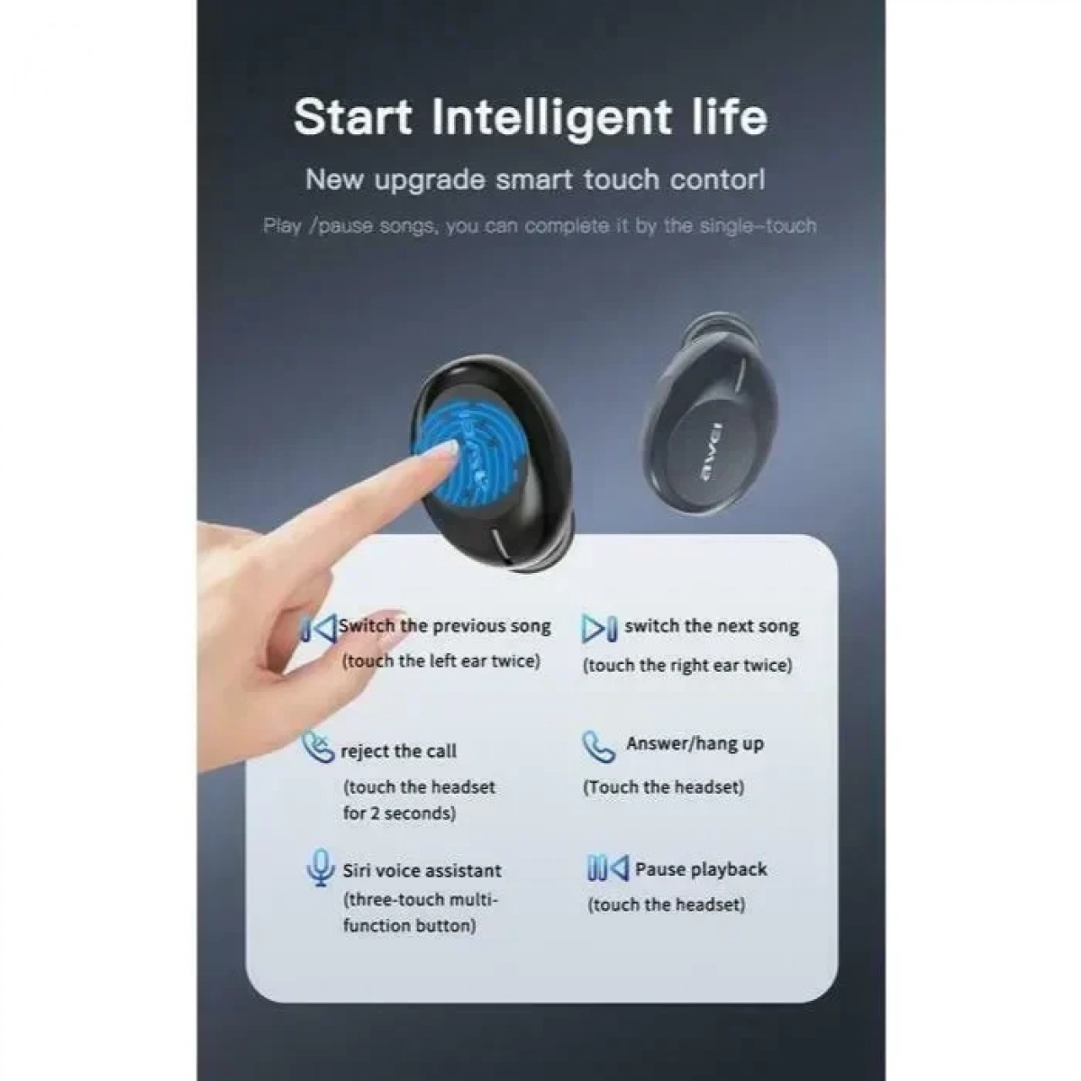 Ακουστικά Bluetooth Awei T20 TWS (Μαύρο)