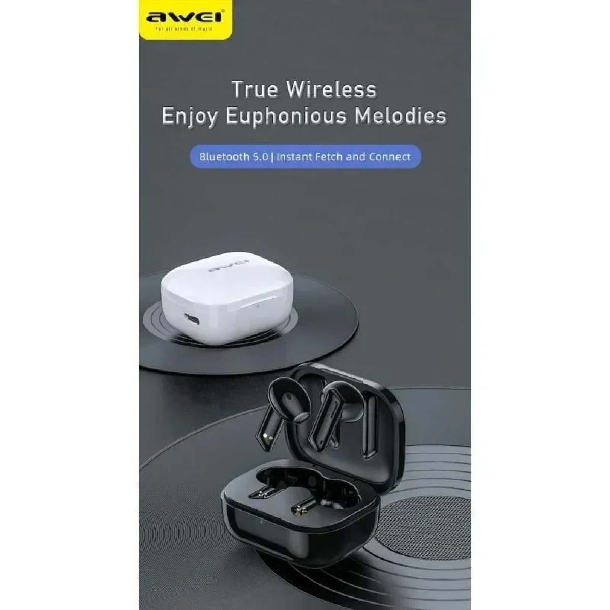 Ασύρματα ακουστικά Awei T36 TWS Wireless Earphone Headphone Bluetooth HiFi Μαύρο