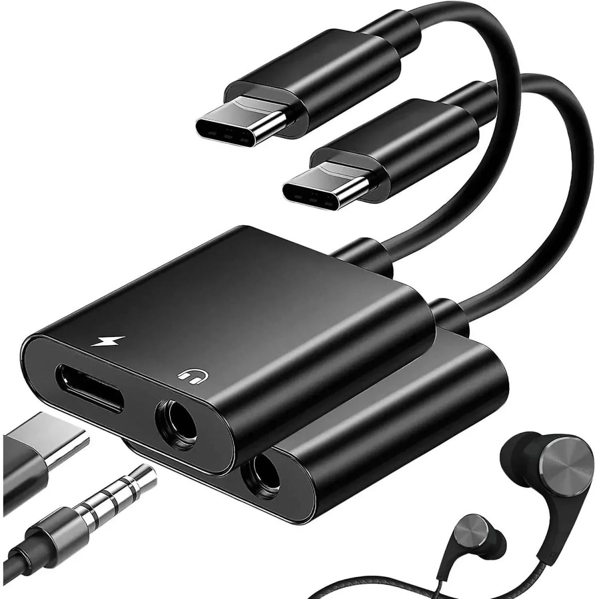Προσαρμογέας υποδοχής ακουστικών USB τύπου C σε aux 3.5 mm 2 σε 1 FOYU FO-S041