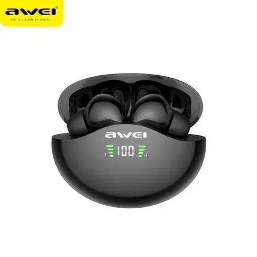 Ακουστικά Bluetooth Awei Με Βάση Φόρτισης T12P Tws (Μαύρο)