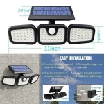 Τριπλός ηλιακός προβολέας LED με 74 smd με ανιχνευτή κίνησης JY-1725A OEM