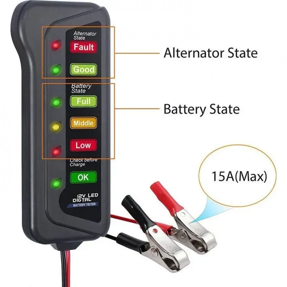 Διαγνωστικό Tester Μπαταρίας & Δυναμό 12V