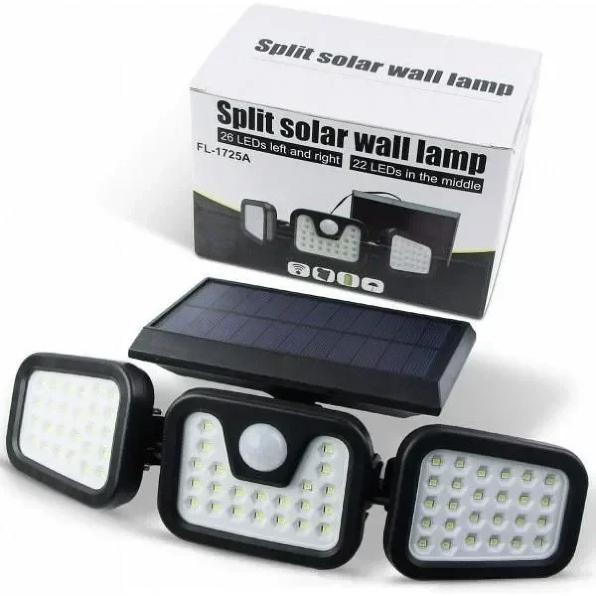 Τριπλός ηλιακός προβολέας LED με 74 smd με ανιχνευτή κίνησης JY-1725A OEM