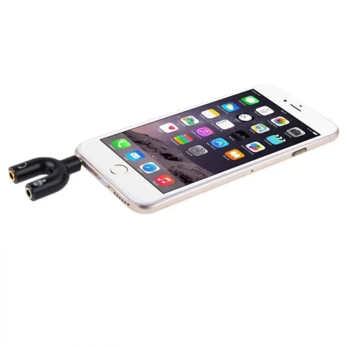 Αντάπτορας 3.5mm Stereo Splitter Audio to Mic & Headset Jack FOYU FO-S035 σε μαύρο χρώμα