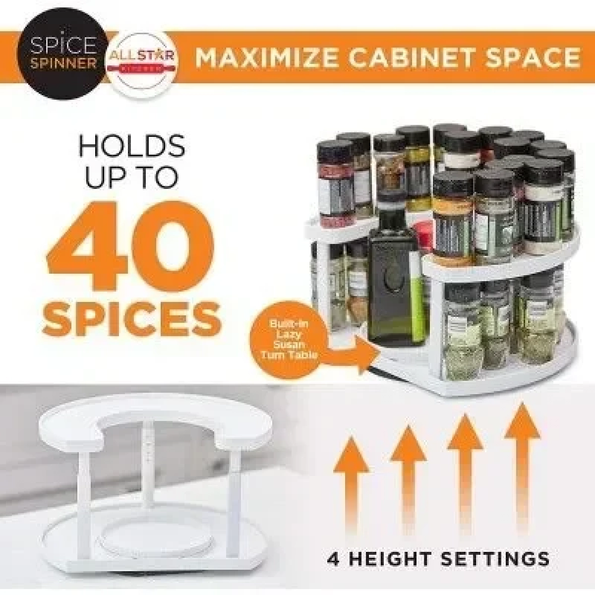 Θήκη μπαχαρικών Spice Spinner Two-Tiered Spice Organizer