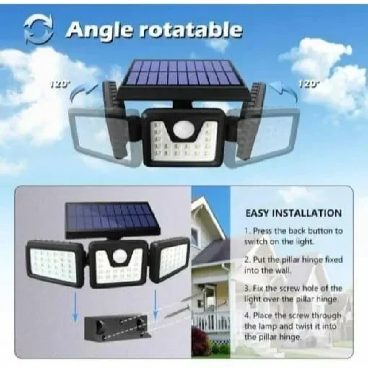 Τριπλός ηλιακός προβολέας LED με 112 smd με ανιχνευτή κίνησης SH-1206A OEM