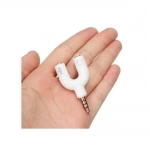 Αντάπτορας 3.5mm Stereo Splitter Audio to Mic & Headset Jack FOYU FO-S035 σε λευκό χρώμα