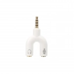 Αντάπτορας 3.5mm Stereo Splitter Audio to Mic & Headset Jack FOYU FO-S035 σε λευκό χρώμα