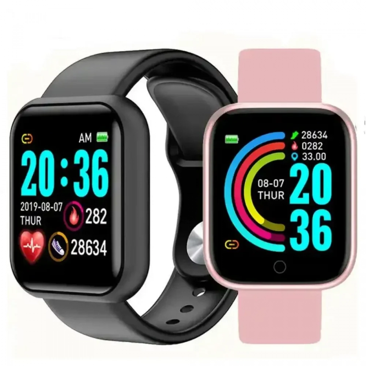Y68 Smart Watch - Fitness Tracker, Μαύρο - Photo7