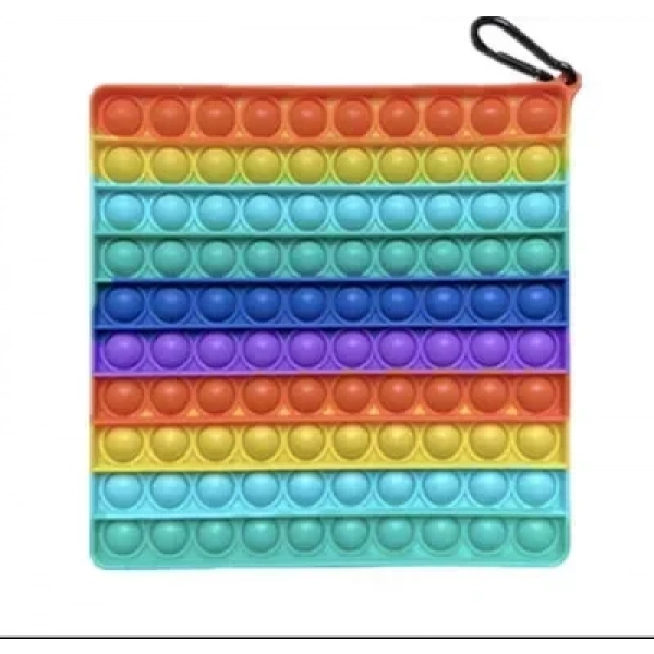 Push pop it Bubble Fidget Toy Stress Reliever rainbow colours Τετράγωνο Γίγας