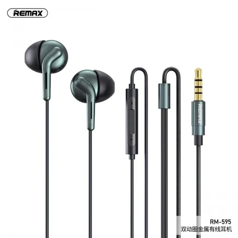 DOUBLE MOVING-COIL WIRED EARPHONE RM-595 BLUE
