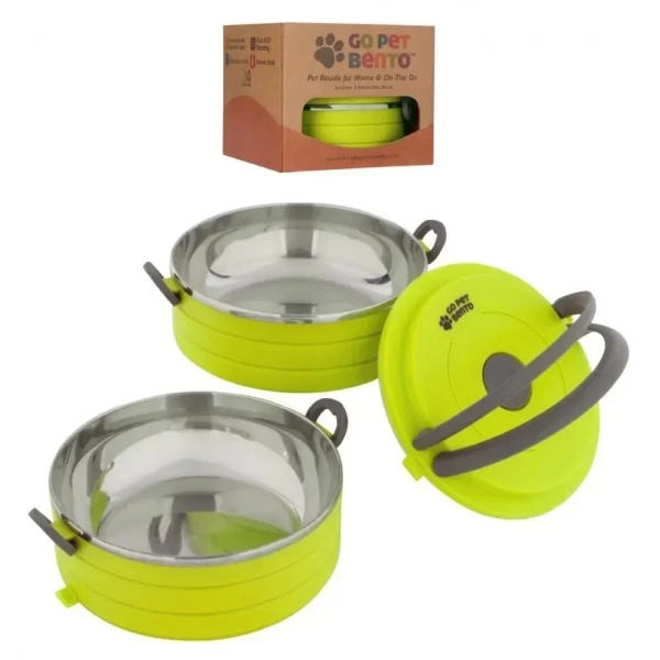 Healthy Human On The Go Pet Bento 2 τμχ x 450ml Bowl Green 16oz HH-SOB35