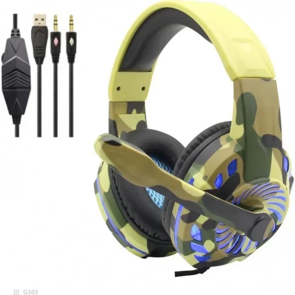 Komc G305 Over Ear Gaming Headset Navy Camouflage (2x3.5mm / USB)