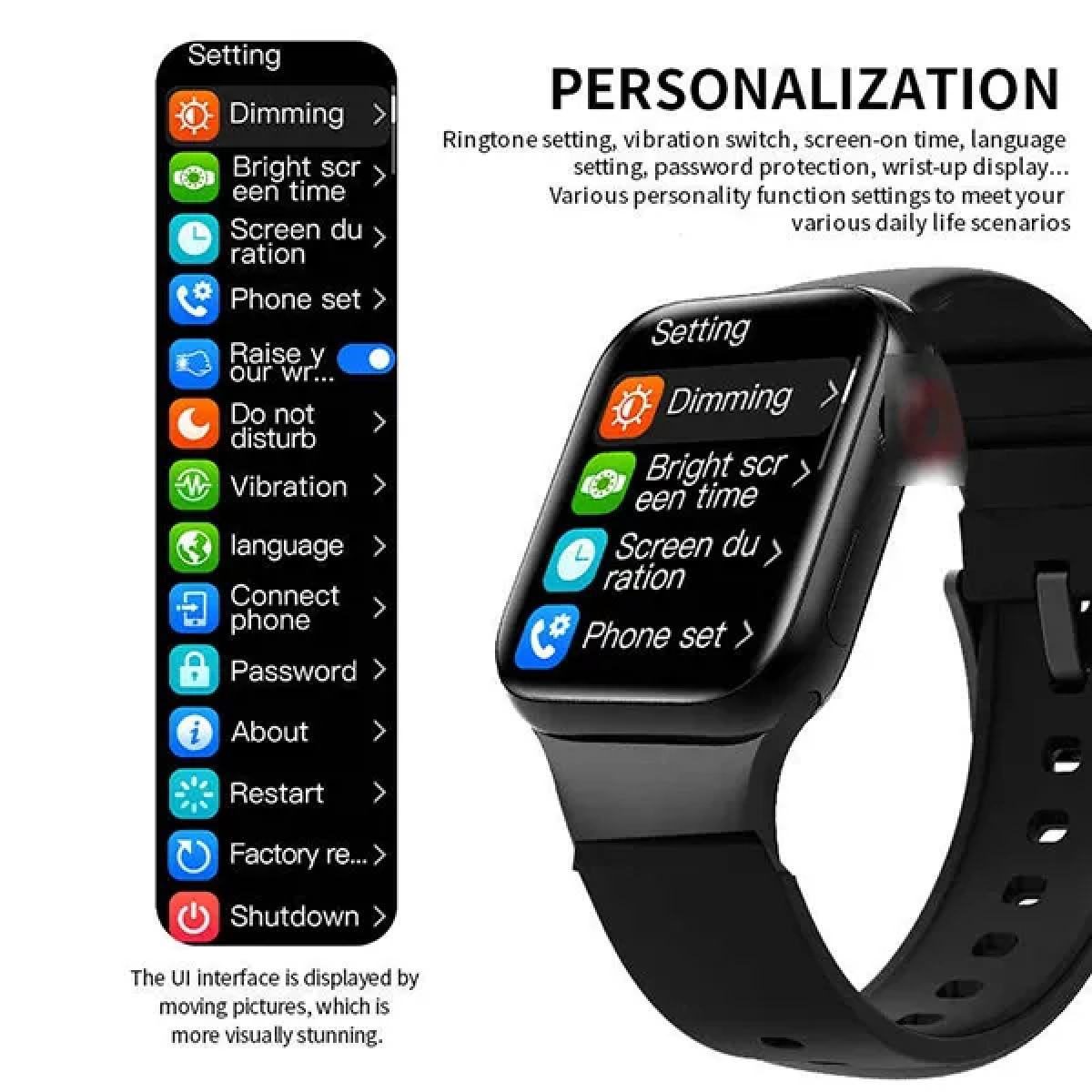 OEM Smartwatch HW12 Split Screen Health Monitor Bluetooth Call Play Music 40mm Μαύρο