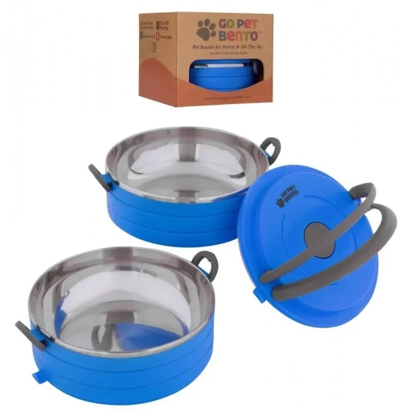 Healthy Human On The Go Pet Bento 2 τμχ x 450ml Bowl Blue 16oz HH-SOB37