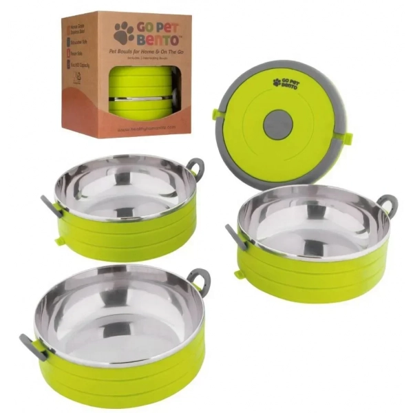 Healthy Human On The Go Pet Bento 3 τμχ x 450ml Bowl Green 16oz HH-SOB32