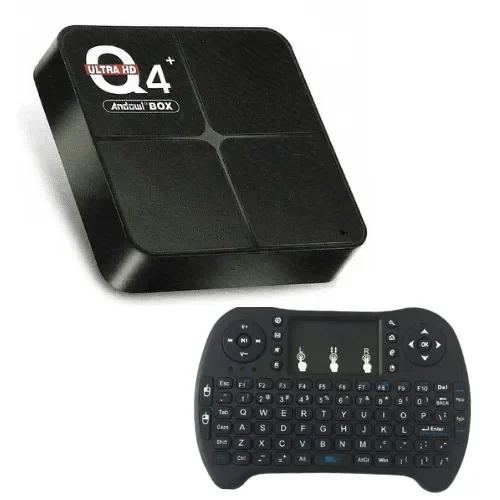 Smart Tv Box Andowl 4Gb + 64Gb Q4 Pro Mini Android 10 Ultra 6K Με Πληκτρολογιο Andowl