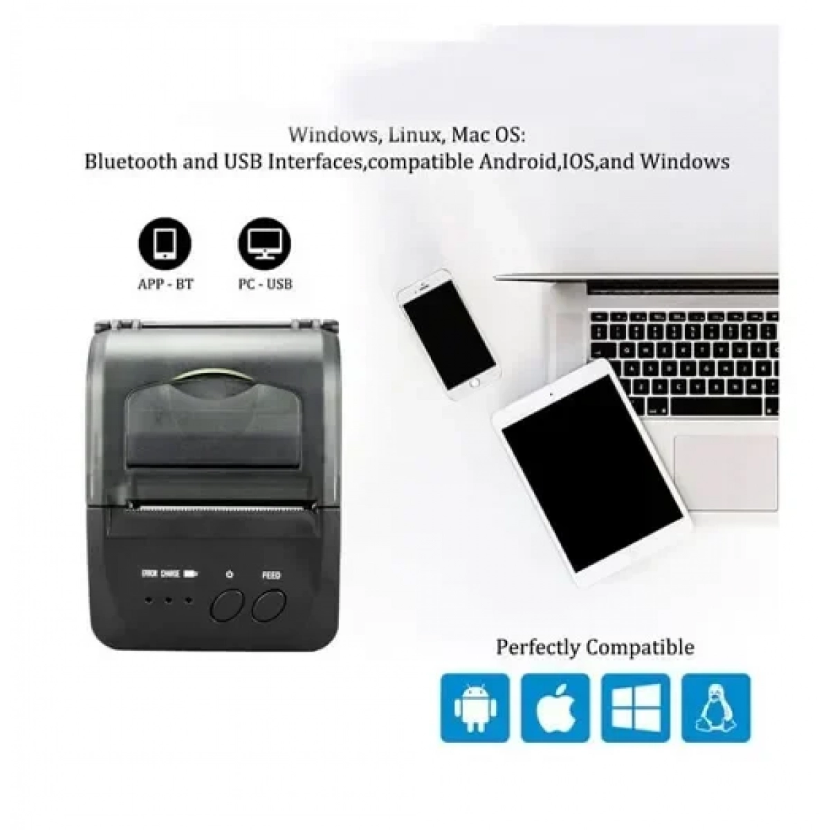 Andowl Q-P01 Εκτυπωτής Αποδείξεων Bluetooth - Image 3