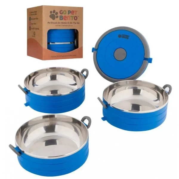 Healthy Human On The Go Pet Bento 3 τμχ x 450ml Bowl Blue 16oz HH-SOB34